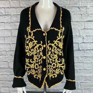 Vintage Arriviste Gold Ornate Cardigan Sweater